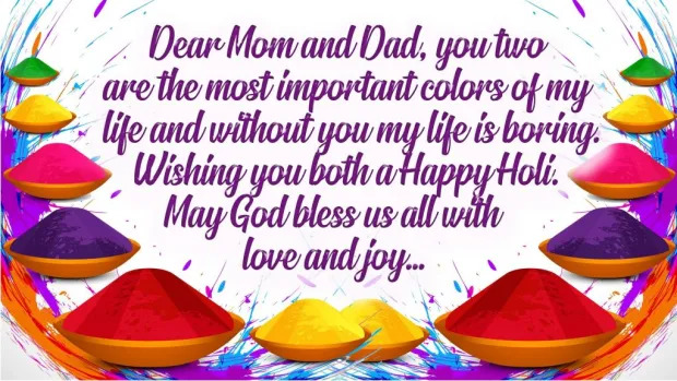 Holi Wishes For Parents